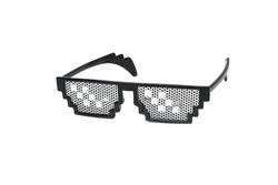 OKULARY THUG LIFE PIKSELOWE PIXEL 8BIT SCHODKOWE CZARNE MA URODZINY IMPREZĘ