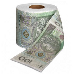 PAPIER TOALETOWY 100 ZŁ ŚMIESZNY PREZENT WESELE PARAPETÓWKA ŚLUB URODZINY