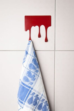 Designerski wieszak DROP - czerwony